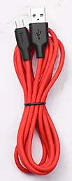 Кабель USB Hoco X21 Plus Silicone 2M micro USB Cable Black/Red - миниатюра 5