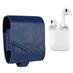 Кожаный чехол Baroque i-Smile для Apple Airpods IPH1436 Blue (702344)