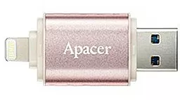 Флешка Apacer AH190 Lightning Dual USB 3.1 32GB Rose Gold (AP32GAH190H-1) - миниатюра 3