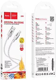 Кабель USB Hoco X99 Crystal Junction 12w 2.4a 1.2m Lightning cable gray - миниатюра 5