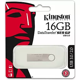 Флешка Kingston DTSE9 G2 16GB USB 3.0 (DTSE9G2/16GB) Metal Silver - миниатюра 2