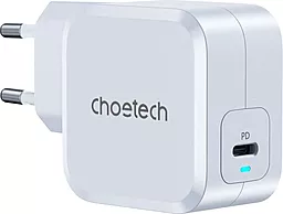 Сетевое зарядное устройство Choetech 45w GaN/PPS PD USB-C home charger white (PD8007)