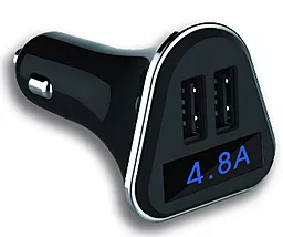 Автомобільний зарядний пристрій Siyoteam 4.2A Double USB Car Charger + LCD screen Black