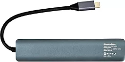 Мультипортовый USB Type-C хаб Blueendless 7-in-1 grey - миниатюра 2