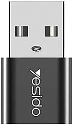 Адаптер-переходник Yesido GS09 M-F USB-A 2.0 -> USB Type-C Black