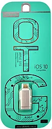 OTG-переходник Usams USB OTG for Apple (iOS 10) Silver - миниатюра 2