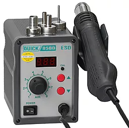 Паяльна станція одноканальна, термоповітряна Quick 858D (Фен, 700Вт, 100°C - 500°C)