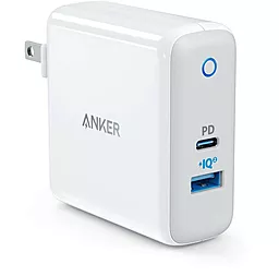 Сетевое зарядное устройство Anker POWERPORT2 1XPD & 1XPIQ2.0 White