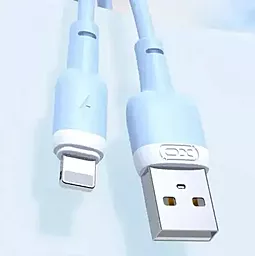 Кабель USB XO NB208 Liquid Silicone 12w 2.4a Lightning cable blue - миниатюра 3