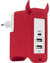 Мережевий зарядний пристрій Momax U.Bull 27 USB-A/USB-C ports charger red (UM3SEUR) - мініатюра 3