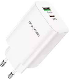 Сетевое зарядное устройство Borofone BN10 65W PD+QC3.0 USB-C+A Ports White