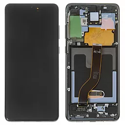 Дисплей Samsung Galaxy S20 Plus G985, S20 Plus 5G G986 с тачскрином и рамкой, сервисный оригинал, Black