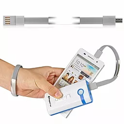 Кабель USB NICHOSI Кабель-браслет Micro USB 0.21м White - миниатюра 4