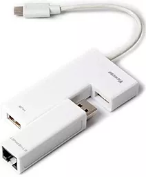 Мультипортовый USB Type-C хаб Viewcon USB-C -> USB Ethernet + 3 USB порта белый (VC450W)