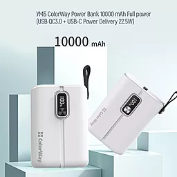 Повербанк ColorWay Full Power 10000mAh 22.5W White (CW-PB100LPK2WT-PDD) - миниатюра 4
