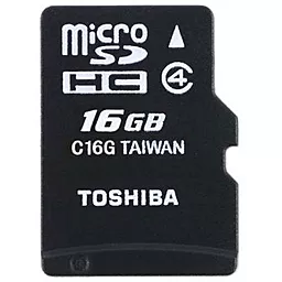 Карта памяти Toshiba microSDHC 16GB Class 4 + SD-адаптер (SD-C16GJ(6A) - миниатюра 2