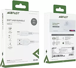 Кабель USB AceFast C3-09 12w 2.4a 1.2m micro USB cable white (AFC3-09W) - миниатюра 3