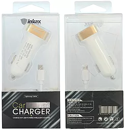 Автомобильное зарядное устройство Inkax CD-04 2USB 2.4A + Lightning Cable White - миниатюра 3