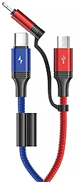 Кабель USB Joyroom S-M376 3-in-1 USB to Type-C/Lightning/micro USB cable black/blue/red