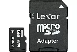 Карта памяти Lexar microSDHC 16GB Class 10 + SD-адаптер (LSDMI16GABEUC10A)