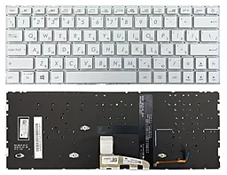 Клавиатура для ноутбука Asus ZenBook 13 UX334FL UX334FA белая без рамки Прямой Enter подсветка PWR Original PRC (0KN1-963RU13) White