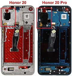 Дисплей Huawei Honor 20, Nova 5T с тачскрином и рамкой, оригинал, Silver - миниатюра 2