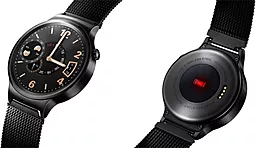 Смарт-часы Huawei Watch (Black Stainless Steel with Black Leather Strap) - миниатюра 3
