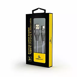 Кабель USB Cablexpert USB Type-C Cable 2.1А Carbon Grey (CC-USB2B-AMCM-2M-WB2) - миниатюра 2