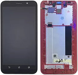 Дисплей Asus ZenFone 2 ZE551ML (Z008D, Z008) с тачскрином и рамкой, Red