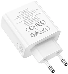 Сетевое зарядное устройство Hoco C113A 65W GaN PD Awesome charger set USB-A-C + USB-C-С Cable White - миниатюра 5