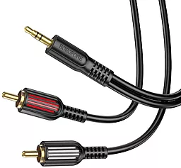 Аудио кабель Borofone BL11 mini Jack 3.5mm - 2xRCA M/M Cable 1.5 м black - миниатюра 2