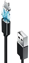 Кабель USB Grand-X Magnetic 12W 2.4A Lightning Cable Black (MG-01L) - миниатюра 2