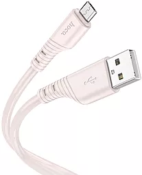 Кабель USB Hoco X97 Crystal Silicone 12W 2.4A micro USB Cable Pink - миниатюра 2