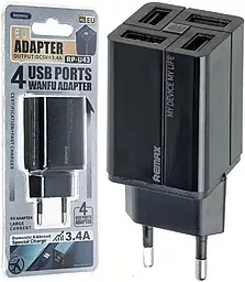 Сетевое зарядное устройство Remax RP-U43 Wanfu 4X USB - А Black - миниатюра 4