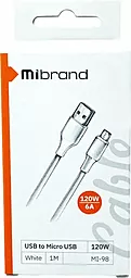 Кабель USB Mibrand MI-98 micro USB Cable White (MIDC/98MW) - миниатюра 2