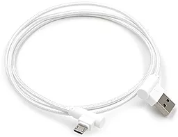 Кабель USB Siyoteam Double Side L-Shaped Nylon Braided micro USB Cable White