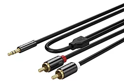 Аудио кабель PowerPlant Aux mini Jack 3.5 mm - 2хRCA M/M Cable 1.5 м black (AM-MRC1-15-BK-BP)