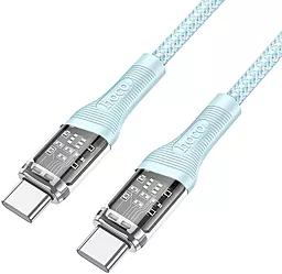 Кабель USB PD Hoco U111 Transparent Discovery Edition 60W 1.2M USB Type-C Type-C Cable Blue - миниатюра 2