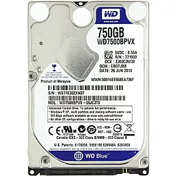 Жесткий диск для ноутбука Western Digital Scorpio Blue 750 GB 2.5 (#WD7500BPVX-FR#)