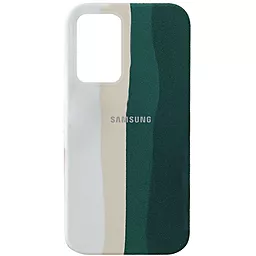 Чехол Epik Silicone Cover Full Rainbow для Samsung Galaxy A72 4G, Galaxy A72 5G Белый / Зеленый