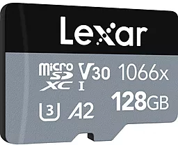 Карта памяти Lexar microSDXC 128GB 1066x Silver Class 10 UHS-I U3 V30 A2 + SD-адаптер (LMS1066128G-BNANG) - миниатюра 3