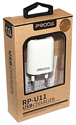 Сетевое зарядное устройство Remax PRODA RP-U11 + micro USB (1A) White - миниатюра 4