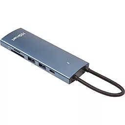 Мультипортовый USB Type-C хаб HiSmart 8-in-1 blue (CA914357) - миниатюра 2