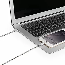Кабель USB Momax Elit Link Lightning Cable 2.4A 2m Silver (DL3S) - миниатюра 7
