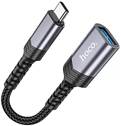 OTG-переходник Hoco UA24 M-F USB Type-C -> USB-A 3.0 Metal Gray - миниатюра 2