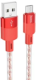 Кабель USB Hoco X99 Crystal Junction 12w 2.4a 1.2m micro USB cable red