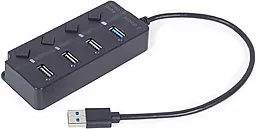 USB-A хаб Gembird 4-in-1 black (UHB-U3P1U2P3P-01)