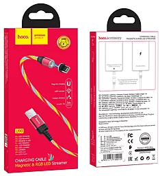 Кабель USB Hoco U90 Ingenious Streamer Lightning Red - миниатюра 5