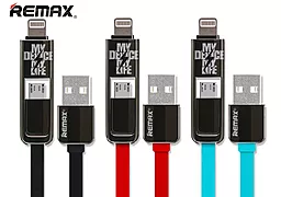 USB Кабель Remax Transformer Kingkong 2-in-1 USB Lightning/micro USB Cable Black - мініатюра 2