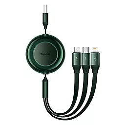 Кабель USB Baseus Bright Mirror 2 Series 22.5w 3.5a 1.1m 3-in-1 USB to micro/Lightning/Type-C cable green (CAMJ010006)